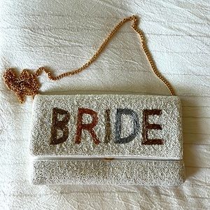 LIKE NEW! Beaded BRIDE Purse/Clutch